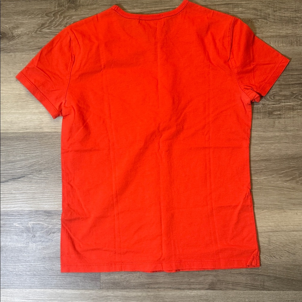 Vintage Lauren Ralph Lauren 100% Cotton Orange Embroidered T-Shirt - Picture 3 of 3